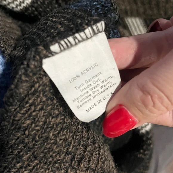 Vintage Campus Plaid Knit Vest Button Front V neck size Small oversized - Picture 10 of 10